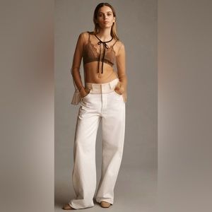 Anthropologie Sunday in Brooklyn Long-Sleeve Tie-Neck Mesh Top